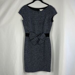 Paula Ka blue tweed dress with bow